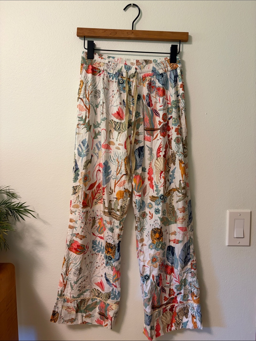 Anthropologie Michelle Morin Animalia Flannel Sleep Pants Size XS